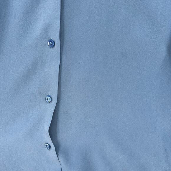 EQUIPMENT Essential Silk Shirt Women XS Blue Long Sleeve Collar Lightweight Corp - Picture 10 of 15